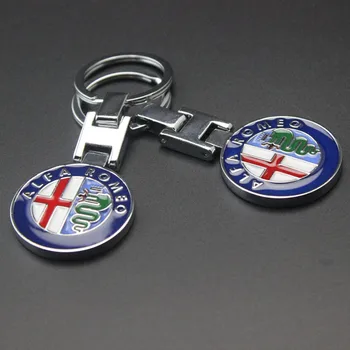 3D Metāla Atslēgu piekariņi Gredzens ALFA ROMEO Keychain Atslēgu gredzens Mito 147 156 159 166 Giulietta Spider GT Auto, Logo, emblēmas Nozīmīti