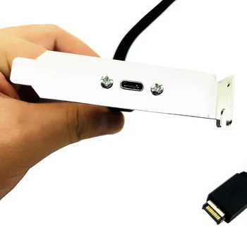50cm USB 3.1 Priekšējā Paneļa Galvenes Tips-E USB-C C Tipa Sieviešu Savienotājs Pagarinājuma Vadu Kabeli +Paneļa Piestiprināšanas Skrūvi E Tipa Savienotājs