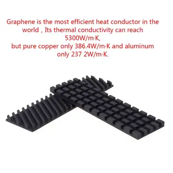 Tīra Vara Grafēna Heatsink M. 2 NGFF 2280 PCI-E NVME SSD Thermal Pad Vēsāks