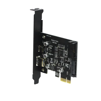 USB 3.1 PCI express kartes adapteri USB3.1 C Tipa 19pin 19 pin Priekšējais USB 3.0 PCI-e kontrolieri pcie x1 converter Paplašināšanas Karti