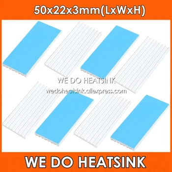 MĒS HEATSINK 50x22x3mm Bez vai Ar Thermal Pad DIP Chipset Melna Anodēta / Sudraba Alumīnija Cooler Heatsink