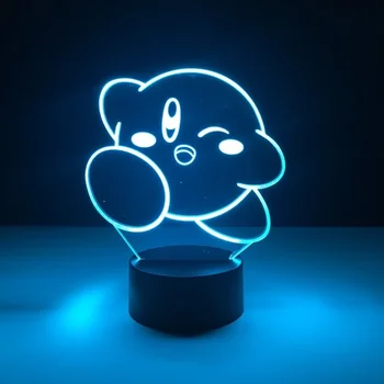 Kirby 3D LED Lampas Anime Attēls Krāsa Mainās Nakts Gaisma Telpu Dekorēšana Par Ziemassvētku Dāvanu Dzimšanas dienā