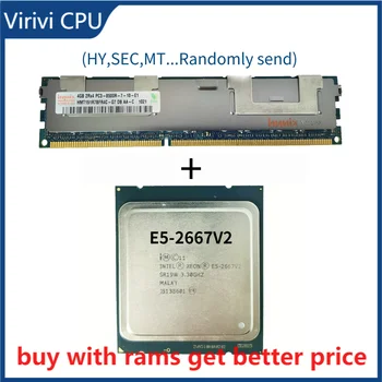 DDR3 4G Server ram ar heatsink 1066Mhz ar E5-2667V2 3.3 Ghz 8Core 16Threads 25MB Kešatmiņu SR19W 130W Procesors LGA2011