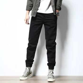 Korejas Modes Stila Vīriešu Džinsi Haki Vienkārši Dizainers, Ikdienas Kravu Bikses Vīriešiem (Dungriņi) Streetwear Hip Hop Joggers Harēma Bikses
