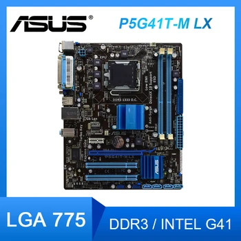 Asus P5G41T-M LX Mātesplati LGA 775 DDR3 ram, 8GB Intel G41 USB2.0 VGA 1 X PCI-E X1 uATX Placa-mãe Core 2 Quad Q9650 cpu