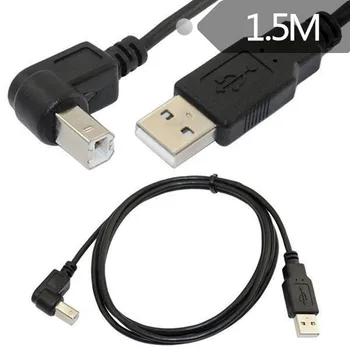 USB 2.0 Type A Male B Tipa Vīriešu 90 grādu uz Augšu & uz Leju & pa Kreisi un pa Labi Leņķveida USB 2.0 Printera Skeneris Kabeli 1,5 m, 5 Pēdas 150CM