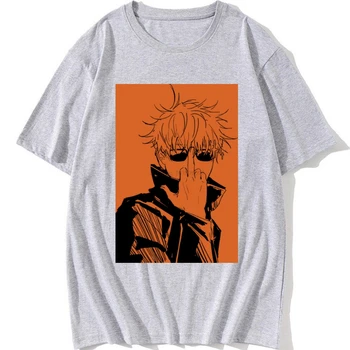 Vīriešu Jujutsu Kaisen JJK T-Krekls Modes Anime Rakstzīmes T Īsām Piedurknēm Unikālo T Krekls, Kokvilnas t-veida Apģērbu