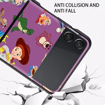 Triecienizturīgs Cietais Modes Jaunu Mobilo Segtu Rotaļlietu Stāsts Animācija Samsung Galaxy Z Flip 3 5G Black Fundas Telefonu Gadījumā