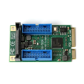 Mini PCI Express USB 3.0 Adapteris Mini PCI-E USB 4 Portu Adapteri Paplašināšanas Karti Mini PCIe USB3.0 Konvertētājs