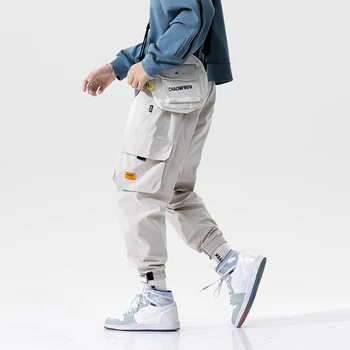 Streetwear Gadījuma Joggers Vīriešiem Sānu kabatas Mens Kravas Bikses Modes Slim Treniņbikses Harēma Bikses Potītes garuma Vīriešu Bikses