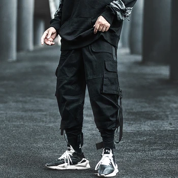 Drūmi Stilu Vīriešu Joggers Bikses Multi-kabatas, Elastīga Vidukļa Harēma Bikses Vīriešu Hip Hop Streetwear Treniņbikses Zīmuli Bikses 2020 Jaunas