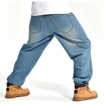 Cilvēks mīksti džinsi hip hop skrituļdēlis džinsi baggy bikses džinsa bikses hip hop vīriešiem reklāmu reperu džinsi liela izmēra 30-46 SHIERXI