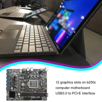 B250C BTC Miner Mātesplati ar G3900 CPU+DDR4 4GB 2666MHZ RAM 12XPCIE, lai USB3.0 Kartes Slots LGA1151 par BTC Ieguves