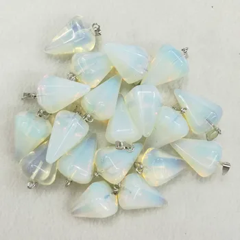 Opal dabīgā akmens svārsta Konuss Kuloni, Akmens piekariņi modes kulons rotaslietas pieņemšanas 12pcs/daudz bezmaksas piegāde Vairumtirdzniecības