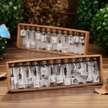 12 Gabali, Tukšu Stikla Vēlas Pudeles Dekorēšana Konteineri Mini Lēti Ziņu Pudelītes Rotājumi Korķa Aizbāzni DIY Kulons, Kaklarota