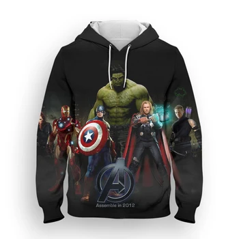 Sporta krekls Ar Kapuci Vīriešiem Marvel Varonis 3D Drukas Avengers Sieviešu Džemperis Streetwear Pavasara Rudens Zēns Meitene Bērniem, Hoodies