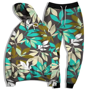 3d Digitālā Druka sporta tērps 2 gabals mens tracksuit modes streetwear sieviešu sweatsuit pelēkā vārna+bikses silts apģērbs joggers komplekts