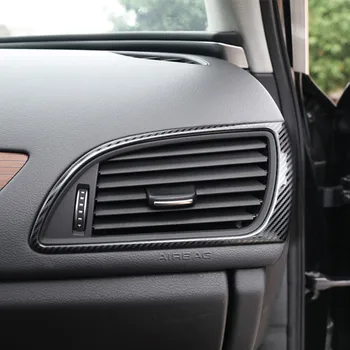 Oglekļa Šķiedras Style Center Console Gaisa Izplūdes Rāmja Apdare Vāciņš Melns, Audi A6 C7 2012-2018 LHD Nerūsējošā Tērauda