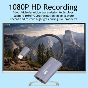 PzzPss HD 1080P Z29A HDMI Ievadi, USB-C, Izejas Audio Video Uztveršanas Kartes Fot Tālrunis / Datoru Spēles Live Plug And Play Uztver