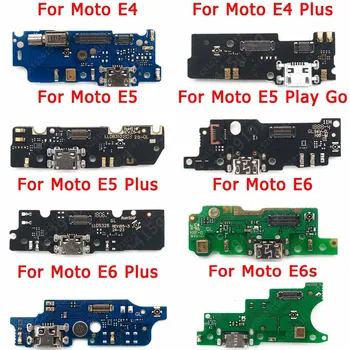 Uzlādes Ports Motorola Moto E6 plus E5 Spēlēt Iet E4 E6s USB Maksas Kuģa PCB Dock Savienotājs Plāksnes Flex Nomaiņa Rezerves Daļas