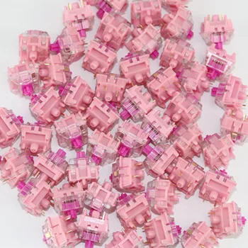 Gazzew Boba gumija rozā klusums Lineāro Bobagum RGB Mehāniskā tastatūra pasūtījuma slēdzis 5pin 52g 62g 68g apakšā
