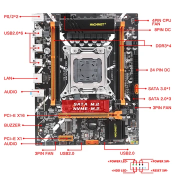 Atslēdznieks X79 Pamatplates Komplektu Kopa Ar Xeon E5 2620 Procesoru Atbalstu LGA 2011-3 CPU DDR3 REG ECC Atmiņas USB2.0 X79 Z9-D7