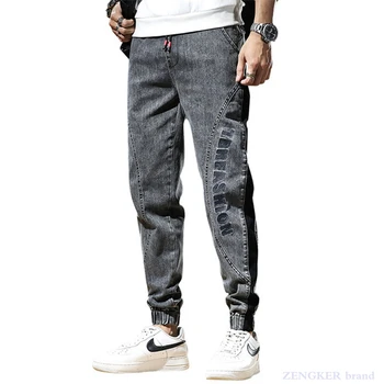 Moderns tauku puisis pavasara plus lieluma džinsa stiept taisni bikses vaļīgas plus tauku plus jeans vīriešu bikses 7xl130 kg