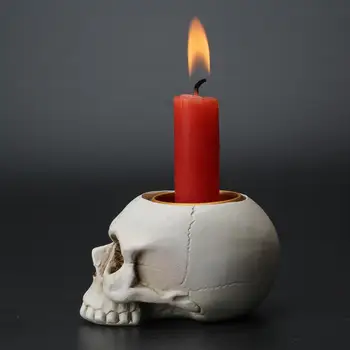 3D Vainagu Galvaskausa Svece Īpašnieks Sveķu Galvaskausa Svečturis Halloween Dekorēšanai Skelets Sveču Bāze Sākuma Halloween Dekoru Piederumi
