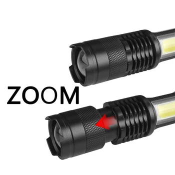 Z35SK68C LED MINI Lukturītis XPE + COB Tālummaiņa Ūdensnecaurlaidīgs Alumīnija 4 Režīmi Lāpu Izmantot 14500 Vai AA Baterijas Kempings Darba Litwod