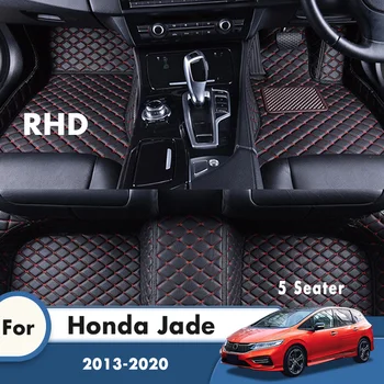 RHD Pasūtījuma Automašīnas Grīdas Paklāji Honda Jade 2019 2020 2018 2017 2016 2013 5 Vietīgo ar Ādas Auto Pēdu Spilventiņi Stils Paklāju