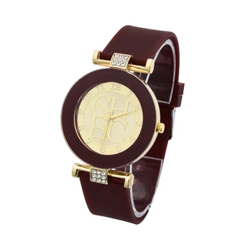 Ir 2021. Karstā pārdošanas Modes Zīmola Zelta Ženēvas sporta Kvarca Skatīties Sieviešu ikdienas Kristāla Silikona Pulksteņi montre homme relojes hombre