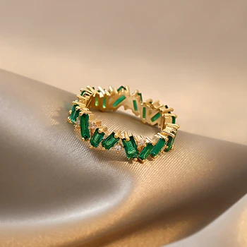 Franču elegants emerald zircon nelegālo neo-gothic gredzeni, modes rotaslietas augstas klases sievietes ir dāvanas, ikdienas piederumi