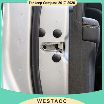 12Pcs ABS Automašīnu Durvju slēdzenes Aizsargs Aizsardzības pārklājums Nerūsējošs Klp Jeep Compass 2017 - 2020 Piederumi