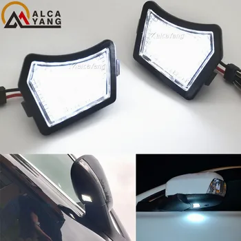 2x LED Ar Spoguļa Peļķe Gaismas Volvo V40 V50 V60 V70 MK3 C70 MK2 XC90 XC70 XC60 Jaguar XK XF Saskaņā ar Spoguļa Laipni Lampas