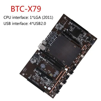 BTC Ieguves X79 Pamatplates Ar H61 E5 2620 V2 CPU RECC 4GB DDR3 Atmiņa 120G SSD 5X PCI-E 8X Atbalsta 3060 3070 3080 GPU