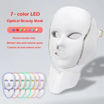 Wakeforyou 7 Krāsas, Gaismas, LED Sejas Maska Ar Kakla Ādu Atjaunojoša Sejas Kopšanas procedūra Skaistumkopšanas Anti Pinnes Balināšanas Terapija