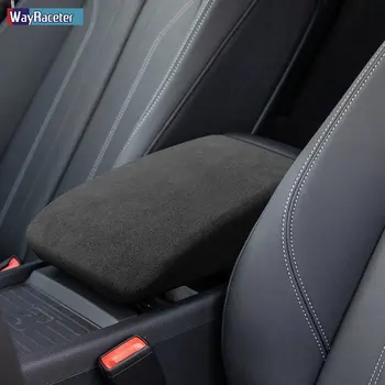 Ultrasuede Auto Interjera Centrā Konsoles Elkoņu Balsts Lodziņā Paneļa Vāka Uzlīme Audi Q5 Facelift 2021 2022 Sportback Piederumi