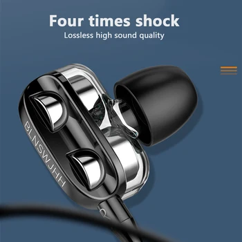 Ir 2021. Jauns Vadu Austiņas Dual Drive Stereo In-Ear Earbuds 3,5 mm Augsts Bass Sporta Austiņas Samsung, Huawei Noliktavā!
