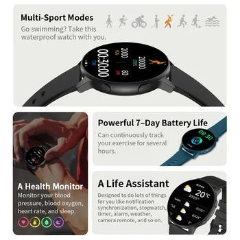 Ir 2021. Jaunu Smart Skatīties Vīrieši ar skārienekrānu Sporta Pulksteņu 3 Metri Peldēšana IP68 Ūdensnecaurlaidīga Sieviešu Smartwatch Android, IOS