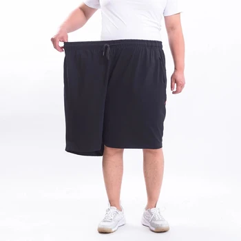 Vīriešu plus lieluma bikses plus lieluma 14XL 15XL vidukļa 183cm vasaras lielu elastīgās sporta gadījuma zaudēt lielu izmēru 70 200KG melnās bikses
