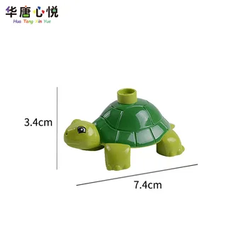 Liela Izmēra Dzīvnieki, Maz Bruņurupucis Montāža 4.2*3.2 cm Celtniecības Bloki Izglītības Rotaļlietas, Bērnu Dāvanas Skaitļi Lielu Daļiņu Dzīvnieku Modelis