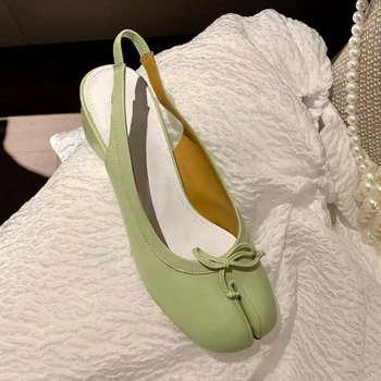 Pavasarī, vasarā Mary Janes kurpes ar zemu--papēžiem split Toe sekla muti īstas Ādas potītes siksniņu sandales Sieviešu kleitu, kurpes skrejceļa