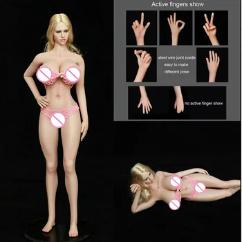 28xl 1/6 Meitene Super Lielām Krūtīm Rīcības Attēls Silikona Bezšuvju Sieviešu Ķermeņa Rotaļlietas ar Aktīvo Pirkstiem Modernizētas Elkoņa Locītavu Modelis