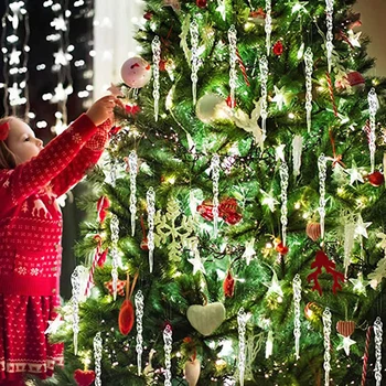 12pcs Ziemassvētku Simulācijas Ledus Ziemsvētki Koks Piekārtiem Rotājumi Viltus Lāsteku Ziemas Puse Ziemassvētku un Jaunā Gada Apdare navidad Piegāde