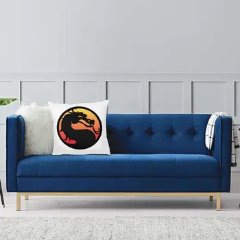 Mortal Kombat Logo Spilvens Segums Dīvāns Apdare Kaujas Spēle Laukumā Mest Spilvens 40x40 Vāciņu