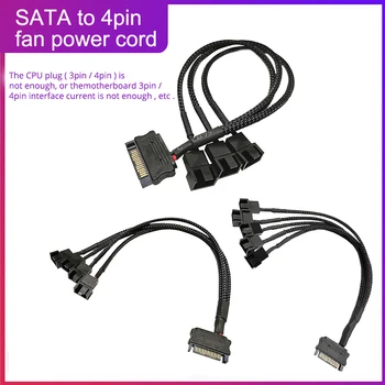 SATA 1 3 4 5 4-Pin Barošanas Kabelis PC Datoru Dzesēšanas Ventilatoru Sadalītāja Hub Pārveidotāja Adapteris Paplašināšanu, strāvas Vads