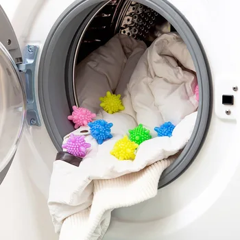 10Pcs Magic Veļas mazgāšanas Bumbu Rīku Atkārtoti Mājsaimniecības veļas Mazgāšanas Mašīnu, Drēbju Mīkstinātājs Noņemtu Netīrumus, Tīru jūras zvaigzne Formas PVC Cietie