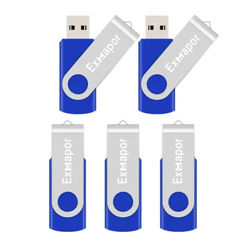 Exmapor USB Zibatmiņa 32 GB X 5 Lielapjoma Atmiņas karti memory Stick USB Stick, USB atmiņas Portatīvie Īkšķis Disku, Lēkt Disku Ārējos Diskus Zila